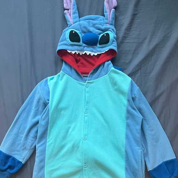 Disney Stitch Fleece Onesie with Hoodie Size Women S/M or Men's S - Picture 2 of 9